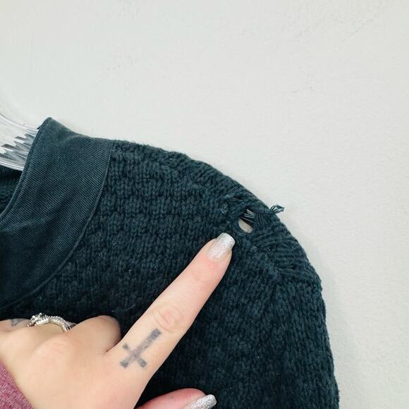 Caslon Black Knit Long Sleeve Button Up Cardigan Women’s Size M Petite - Picture 6 of 8